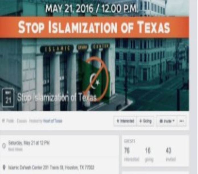 Stoking Islamophobia and secession in Texas -- from an office in Russia