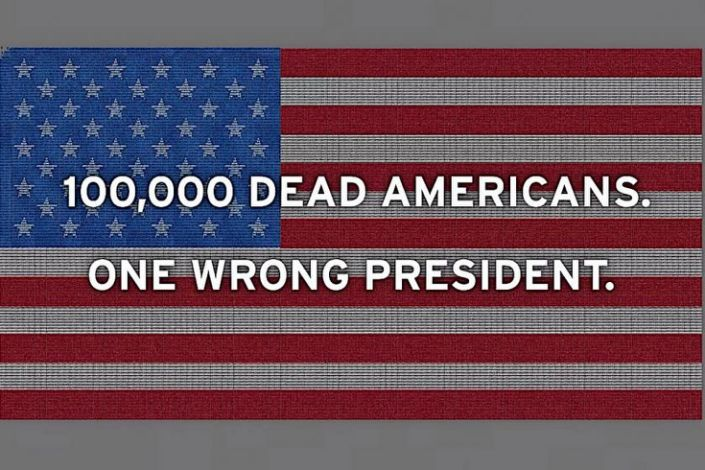 The Never-Trump group Lincoln Project arranges 100,000 body bags in brutal new ad